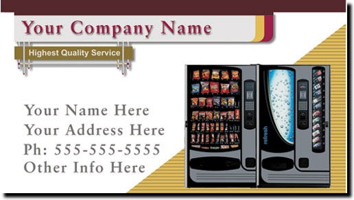 Snack And Soda Vending Route Business Cards