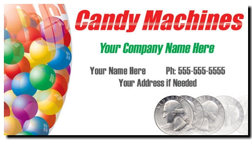 Bulk Candy Vending Business Cards Full Color Bulk Candy Business Cards