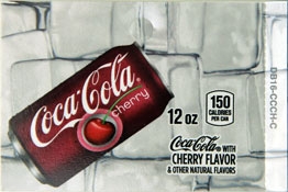 Large Cherry Coca-Cola Can Drink Flavor Labels | Cherry Coke Vending ...